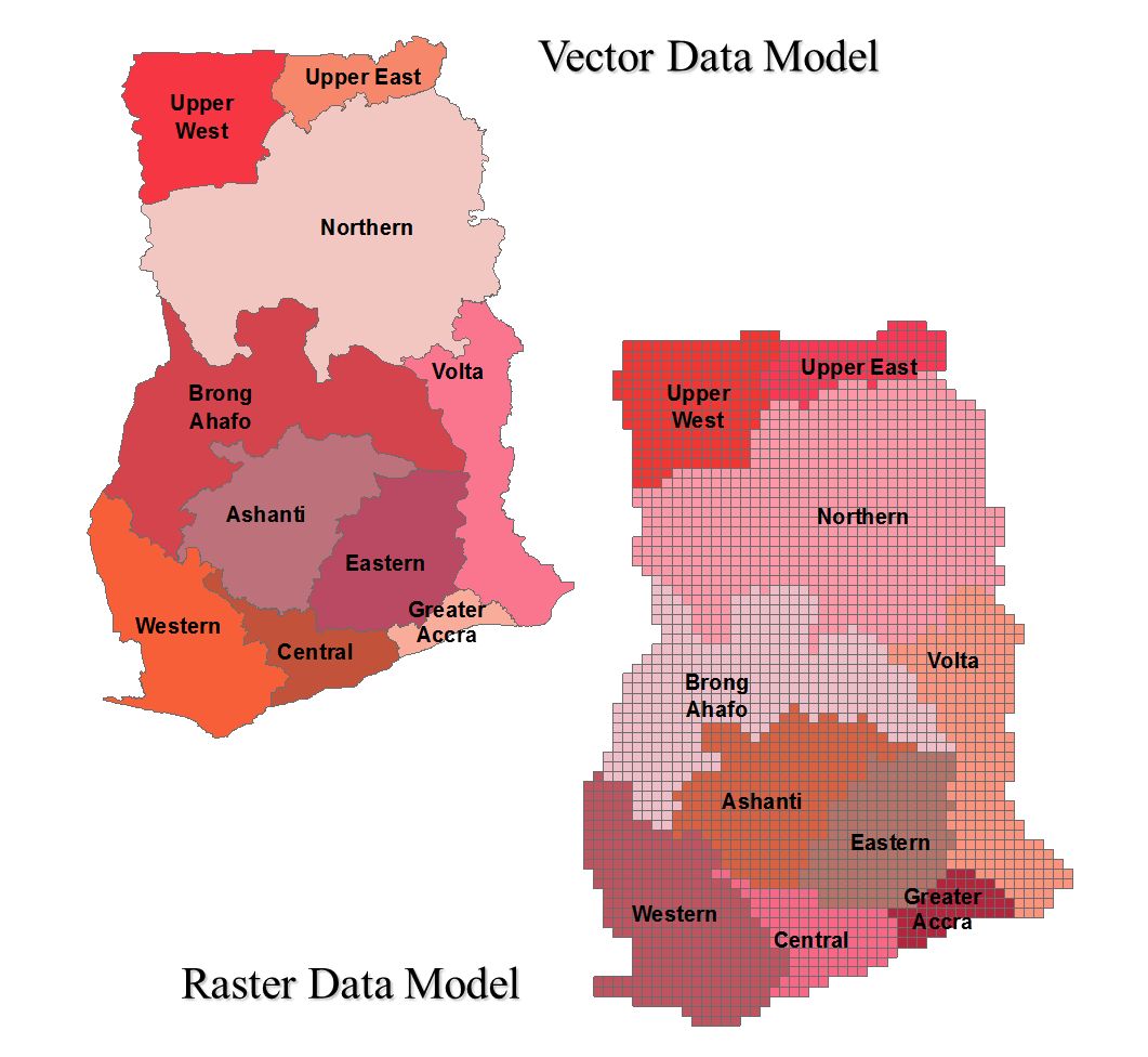 shows two color-block maps. the vector has smooth lines and teh raster is cubic.