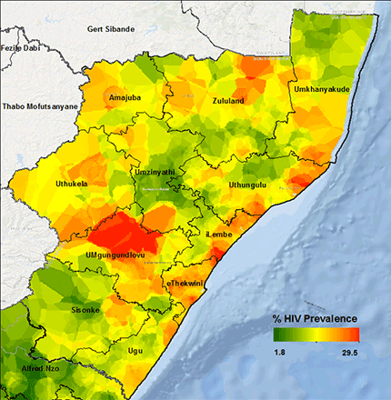 map of HIV hotspots in Kenya