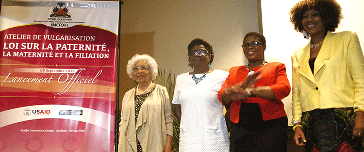 from the left to the right Adeline Magloire CHANCY. Ginette Riviere LUBIN. Yanick MEZILE. Marie-Laurence Jocelyn LASSEGUE