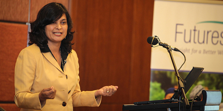 Dr. Sharma speaking at the GRM Futures Group Maternal and Child Health Panel Discussion