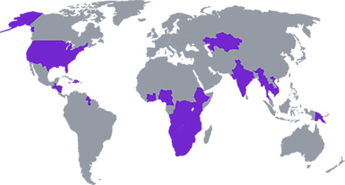 map of GSP training countries