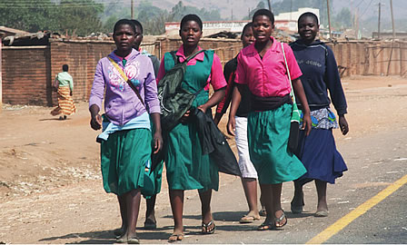 A group of schoolgirls in Malawi.