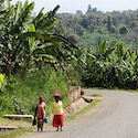 Women walking on the road in Tanzania