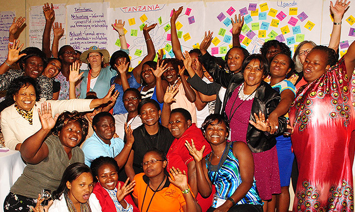 Participants at a women's leadership workshop in 2014