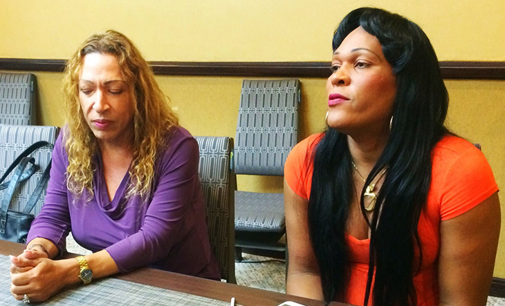 Estefania Hernandez, left, and Nairobi Castillo participate in a USAID-funded workshop on better health care for transgender people in Santo Domingo, Dominican Republic.