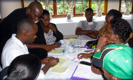Image of workshop for advocates to involve key populations in national HIV prevention dialogue and decisionmaking.